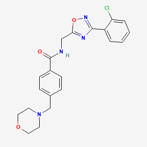 molecular formula C21H21ClN4O3 B5261832 N-{[3-(2-chlorophenyl)-1,2,4-oxadiazol-5-yl]methyl}-4-(4-morpholinylmethyl)benzamide 