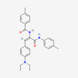 molecular formula C28H31N3O2 B5261883 N-[(E)-1-[4-(diethylamino)phenyl]-3-(4-methylanilino)-3-oxoprop-1-en-2-yl]-4-methylbenzamide 