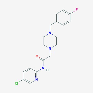 molecular formula C18H20ClFN4O B5261952 N-(5-CHLOROPYRIDIN-2-YL)-2-{4-[(4-FLUOROPHENYL)METHYL]PIPERAZIN-1-YL}ACETAMIDE 