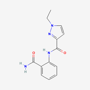 molecular formula C13H14N4O2 B5262288 N-(2-carbamoylphenyl)-1-ethyl-1H-pyrazole-3-carboxamide 