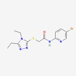 molecular formula C13H16BrN5OS B5262303 N-(5-BROMO-2-PYRIDINYL)-2-[(4,5-DIETHYL-4H-1,2,4-TRIAZOL-3-YL)SULFANYL]ACETAMIDE 