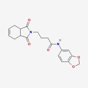 molecular formula C19H20N2O5 B5262356 N-(1,3-benzodioxol-5-yl)-4-(1,3-dioxo-3a,4,7,7a-tetrahydroisoindol-2-yl)butanamide 