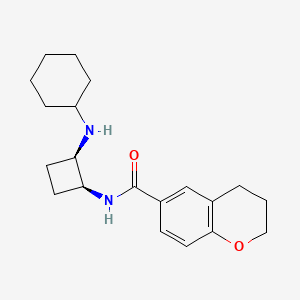 molecular formula C20H28N2O2 B5262411 N-[(1S,2R)-2-(cyclohexylamino)cyclobutyl]-3,4-dihydro-2H-chromene-6-carboxamide 
