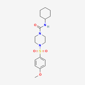 molecular formula C18H27N3O4S B5262445 N-CYCLOHEXYL-4-(4-METHOXYBENZENESULFONYL)PIPERAZINE-1-CARBOXAMIDE 