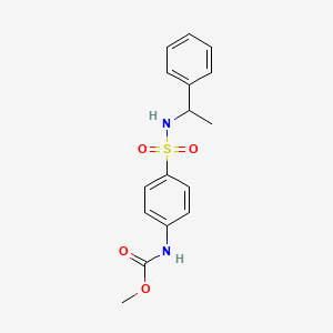 molecular formula C16H18N2O4S B5262476 methyl (4-{[(1-phenylethyl)amino]sulfonyl}phenyl)carbamate 