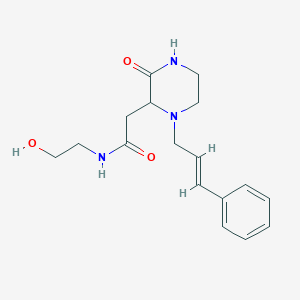 molecular formula C17H23N3O3 B5262483 N-(2-hydroxyethyl)-2-{3-oxo-1-[(2E)-3-phenyl-2-propen-1-yl]-2-piperazinyl}acetamide 