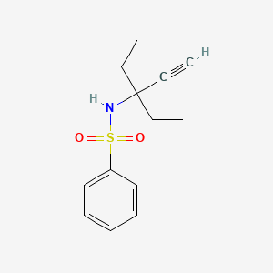 molecular formula C13H17NO2S B5262535 N-(3-ethylpent-1-yn-3-yl)benzenesulfonamide 