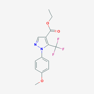 molecular formula C14H13F3N2O3 B052626 ethyl 1-(4-methoxyphenyl)-5-(trifluoromethyl)-1H-pyrazole-4-carboxylate CAS No. 112055-38-6