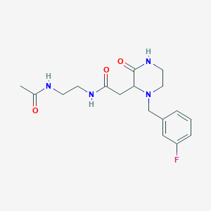 molecular formula C17H23FN4O3 B5262774 N-[2-(acetylamino)ethyl]-2-[1-(3-fluorobenzyl)-3-oxo-2-piperazinyl]acetamide 