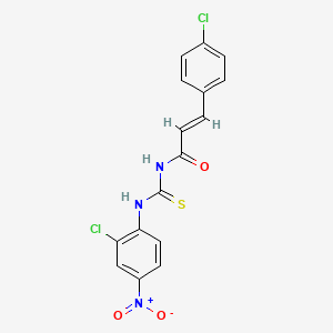 molecular formula C16H11Cl2N3O3S B5262896 N-{[(2-chloro-4-nitrophenyl)amino]carbonothioyl}-3-(4-chlorophenyl)acrylamide 