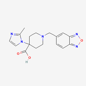molecular formula C17H19N5O3 B5262901 1-(2,1,3-benzoxadiazol-5-ylmethyl)-4-(2-methyl-1H-imidazol-1-yl)piperidine-4-carboxylic acid 