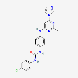 molecular formula C21H18ClN7O B5262944 N-(4-chlorophenyl)-N'-(4-{[6-(1H-imidazol-1-yl)-2-methyl-4-pyrimidinyl]amino}phenyl)urea 
