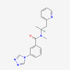 molecular formula C18H19N5O B5263012 N-methyl-N-(1-methyl-2-pyridin-2-ylethyl)-3-(4H-1,2,4-triazol-4-yl)benzamide 