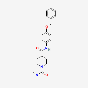 molecular formula C22H27N3O3 B5263207 N~4~-[4-(benzyloxy)phenyl]-N~1~,N~1~-dimethylpiperidine-1,4-dicarboxamide 