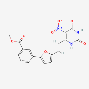 molecular formula C18H13N3O7 B5263211 METHYL 3-{5-[(1E)-2-(5-NITRO-2,6-DIOXO-1,2,3,6-TETRAHYDROPYRIMIDIN-4-YL)ETHENYL]FURAN-2-YL}BENZOATE 