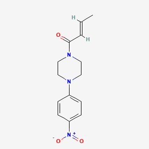 molecular formula C14H17N3O3 B5263398 1-(2-butenoyl)-4-(4-nitrophenyl)piperazine 