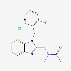 molecular formula C18H17ClFN3O B5263502 N-{[1-(2-chloro-6-fluorobenzyl)-1H-benzimidazol-2-yl]methyl}-N-methylacetamide 