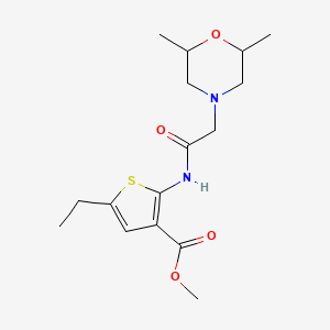 molecular formula C16H24N2O4S B5263619 Methyl 2-{[(2,6-dimethylmorpholin-4-yl)acetyl]amino}-5-ethylthiophene-3-carboxylate 