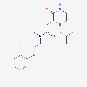 molecular formula C21H33N3O3 B5263704 N-[2-(2,5-dimethylphenoxy)ethyl]-2-(1-isobutyl-3-oxo-2-piperazinyl)-N-methylacetamide 