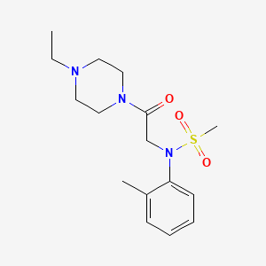 molecular formula C16H25N3O3S B5263725 N-[2-(4-Ethyl-piperazin-1-yl)-2-oxo-ethyl]-N-o-tolyl-methanesulfonamide 