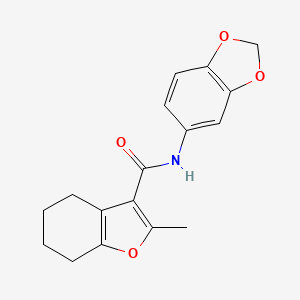 molecular formula C17H17NO4 B5263767 N-1,3-benzodioxol-5-yl-2-methyl-4,5,6,7-tetrahydro-1-benzofuran-3-carboxamide 