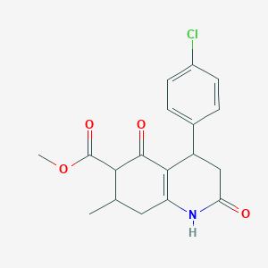 molecular formula C18H18ClNO4 B5263823 methyl 4-(4-chlorophenyl)-7-methyl-2,5-dioxo-1,2,3,4,5,6,7,8-octahydroquinoline-6-carboxylate 
