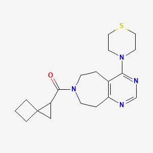 molecular formula C19H26N4OS B5263963 7-(spiro[2.3]hex-1-ylcarbonyl)-4-thiomorpholin-4-yl-6,7,8,9-tetrahydro-5H-pyrimido[4,5-d]azepine 