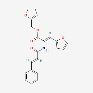 molecular formula C21H17NO5 B5264022 furan-2-ylmethyl (Z)-3-(furan-2-yl)-2-[[(E)-3-phenylprop-2-enoyl]amino]prop-2-enoate 