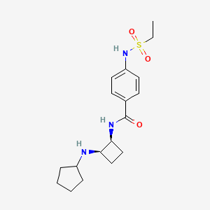 molecular formula C18H27N3O3S B5264048 N-[(1S,2R)-2-(cyclopentylamino)cyclobutyl]-4-(ethylsulfonylamino)benzamide 