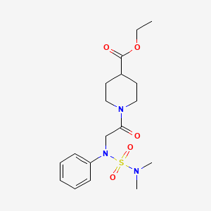 molecular formula C18H27N3O5S B5264154 ethyl 1-{N-[(dimethylamino)sulfonyl]-N-phenylglycyl}-4-piperidinecarboxylate 
