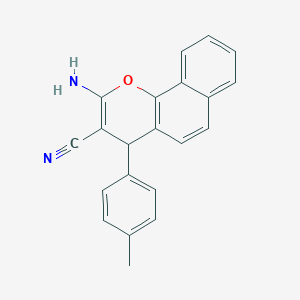 molecular formula C21H16N2O B052644 2-amino-4-(4-methylphenyl)-4H-benzo[h]chromene-3-carbonitrile CAS No. 144464-54-0