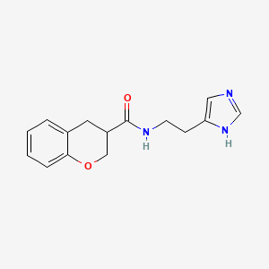 molecular formula C15H17N3O2 B5264474 N-[2-(1H-imidazol-4-yl)ethyl]chromane-3-carboxamide 