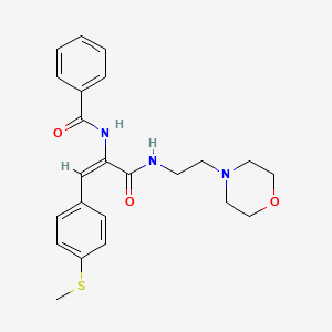 molecular formula C23H27N3O3S B5264476 N-[(E)-1-(4-methylsulfanylphenyl)-3-(2-morpholin-4-ylethylamino)-3-oxoprop-1-en-2-yl]benzamide 