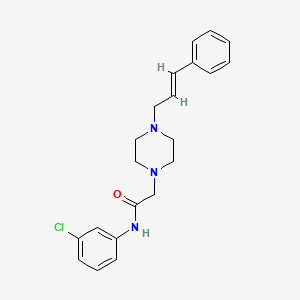 molecular formula C21H24ClN3O B5264477 N-(3-chlorophenyl)-2-{4-[(2E)-3-phenylprop-2-en-1-yl]piperazin-1-yl}acetamide 