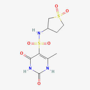 molecular formula C9H13N3O6S2 B5264481 N-(1,1-DIOXIDOTETRAHYDRO-3-THIOPHENYL)-6-METHYL-2,4-DIOXO-1,2,3,4-TETRAHYDRO-5-PYRIMIDINESULFONAMIDE 