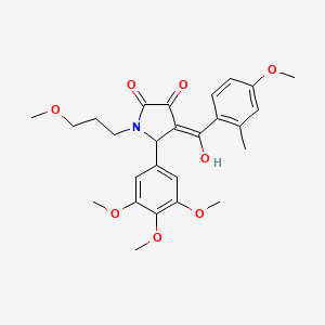 molecular formula C26H31NO8 B5264482 3-hydroxy-4-(4-methoxy-2-methylbenzoyl)-1-(3-methoxypropyl)-5-(3,4,5-trimethoxyphenyl)-1,5-dihydro-2H-pyrrol-2-one 