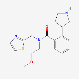 molecular formula C18H23N3O2S B5264490 N-(2-methoxyethyl)-2-(3-pyrrolidinyl)-N-(1,3-thiazol-2-ylmethyl)benzamide hydrochloride 