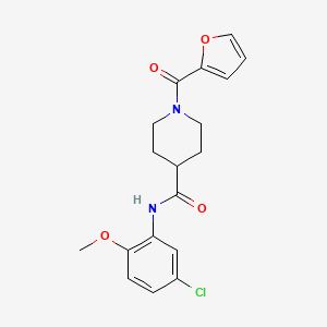 molecular formula C18H19ClN2O4 B5264544 N-(5-chloro-2-methoxyphenyl)-1-(furan-2-carbonyl)piperidine-4-carboxamide 
