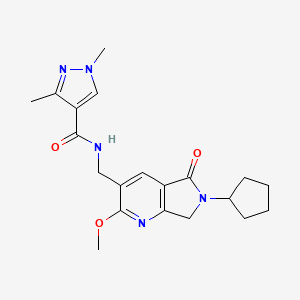 molecular formula C20H25N5O3 B5264557 N-[(6-cyclopentyl-2-methoxy-5-oxo-6,7-dihydro-5H-pyrrolo[3,4-b]pyridin-3-yl)methyl]-1,3-dimethyl-1H-pyrazole-4-carboxamide 