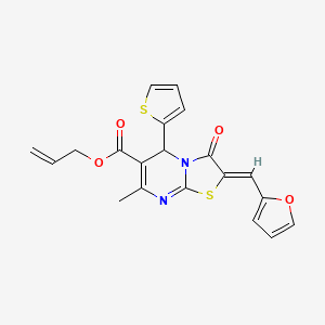 molecular formula C20H16N2O4S2 B5264716 allyl 2-(2-furylmethylene)-7-methyl-3-oxo-5-(2-thienyl)-2,3-dihydro-5H-[1,3]thiazolo[3,2-a]pyrimidine-6-carboxylate 