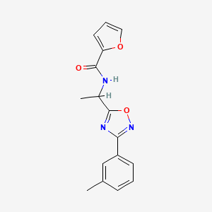molecular formula C16H15N3O3 B5264771 N-{1-[3-(3-methylphenyl)-1,2,4-oxadiazol-5-yl]ethyl}-2-furamide 