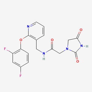 molecular formula C17H14F2N4O4 B5264815 N-{[2-(2,4-difluorophenoxy)pyridin-3-yl]methyl}-2-(2,4-dioxoimidazolidin-1-yl)acetamide 