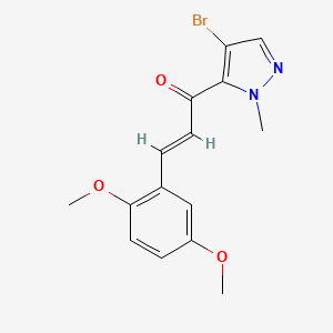 molecular formula C15H15BrN2O3 B5264850 (E)-1-(4-BROMO-1-METHYL-1H-PYRAZOL-5-YL)-3-(2,5-DIMETHOXYPHENYL)-2-PROPEN-1-ONE 