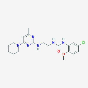 molecular formula C20H27ClN6O2 B5264922 N-(5-chloro-2-methoxyphenyl)-N'-(2-{[4-methyl-6-(1-piperidinyl)-2-pyrimidinyl]amino}ethyl)urea 