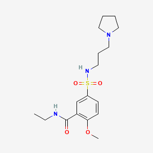 molecular formula C17H27N3O4S B5264925 N-ethyl-2-methoxy-5-({[3-(1-pyrrolidinyl)propyl]amino}sulfonyl)benzamide 
