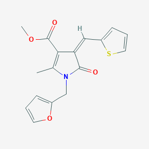 molecular formula C17H15NO4S B5264976 methyl (4Z)-1-(furan-2-ylmethyl)-2-methyl-5-oxo-4-(thiophen-2-ylmethylidene)pyrrole-3-carboxylate 