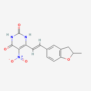 molecular formula C15H13N3O5 B5265014 6-[2-(2-methyl-2,3-dihydro-1-benzofuran-5-yl)vinyl]-5-nitro-2,4-pyrimidinediol 