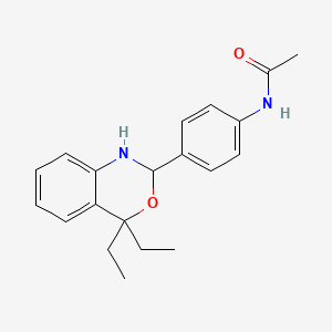 molecular formula C20H24N2O2 B5265079 N-[4-(4,4-DIETHYL-2,4-DIHYDRO-1H-3,1-BENZOXAZIN-2-YL)PHENYL]ACETAMIDE 