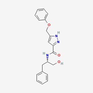 molecular formula C20H21N3O3 B5265094 N-[(1S)-1-benzyl-2-hydroxyethyl]-5-(phenoxymethyl)-1H-pyrazole-3-carboxamide 
