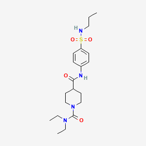molecular formula C20H32N4O4S B5265159 N,N-DIETHYL-N-{4-[(PROPYLAMINO)SULFONYL]PHENYL}TETRAHYDRO-1,4(2H)-PYRIDINEDICARBOXAMIDE 